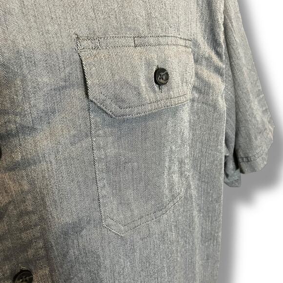 Wrangler Gray Chambray Short Sleeve Button Up Shirt Men’s XL - Picture 4 of 11